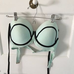 mint color block bikini top
